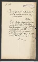 k.k. naturhistorisches Hofmuseum, Intendanzakten 1885-1896 (Hauer), Aktenzahl Z.261/1892, Seite 1